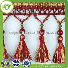 Decorative red Curtain tassel with crystal bead